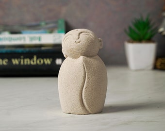 Estatua de Jizo 10 Cm - 3.9" pulgadas, Estatua de Piedra, Jizo Japonés, Buda Jizo, Guardián Jizo, Buda, Decoración de Jardín, Al Aire Libre, Decoración del Hogar