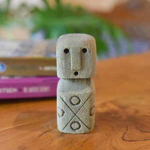 Primitive Stone Sculpture 3.9&quot; inch - 10 Cm, Stone Statue, Primitive Figure, Handmade, Hand Carved, Housewarming, Miniature, Home Decor