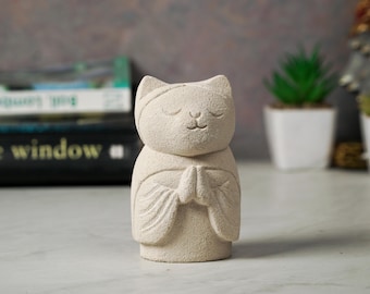 Estatua de Jizo 10 Cm - 3.9" pulgadas, Estatua de Piedra, Jizo Japonés, Buda Jizo, Guardián Jizo, Buda, Decoración de Jardín, Al Aire Libre, Decoración del Hogar, Regalos