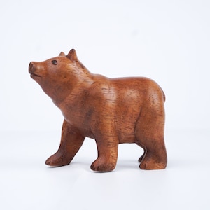 Wooden Bear Sculpture, Bear Lover, Wood Carving, Hand Carved, Handmade, Miniature, Housewarming, Home Decor, Room Decor, Gifts