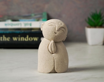 Estatua de Jizo 10 Cm - 3.9" pulgadas, Estatua de Piedra, Jizo Japonés, Buda Jizo, Guardián Jizo, Buda, Decoración de Jardín, Al Aire Libre, Decoración del Hogar, Regalos