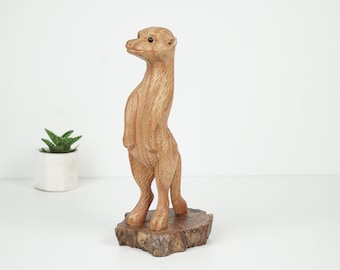 The Meerkat Wooden Statue 7.8" inch - 20 Cm, Meerkat Figure, Southern Africa Animal, Animal Lover, Meerkat Lover, Handmade, Hand Carved