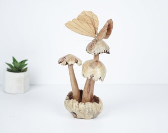 Drewniana figurka motyla 7,8" cala - 20 cm, rzeźba, miniatura, kwiat, rzeźba w drewnie, statua owada, dekoracja pokoju, sztuka, prezent dla matki