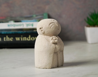 Jizo Statue 10 Cm - 3.9" inch, Stone Statue, Japanese Jizo, Buddha Jizo, Guardian Jizo, Buddha, Garden Decor, Outdoor, Home Decor, Gifts