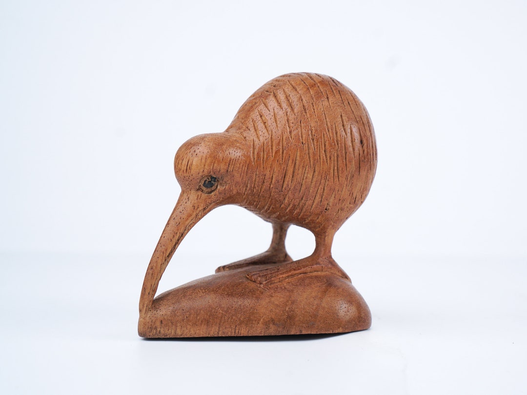 古銅 花器 時代物(K-A399) Wood carving blue jay handmade natural solid wood bird