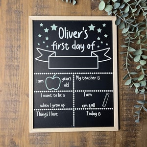 First Day of School/Nursery Personalised Sign |  Start of Year Personalised Board  |  First Day chalkboard  |  Back to School sign with name