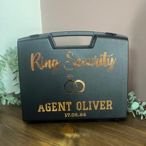Maletín de seguridad para anillos personalizado / Caja para anillos de paje / Regalo para paje para el día de la boda / Estuche de seguridad para anillos y gafas