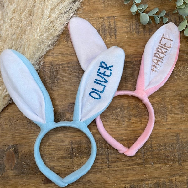 Personalised Bunny Ears  |  Personalised Easter Bunny Headband  |  Kids Bunny Ears  | Children’s Easter Gift  |  Personalsied Rabbit Ears