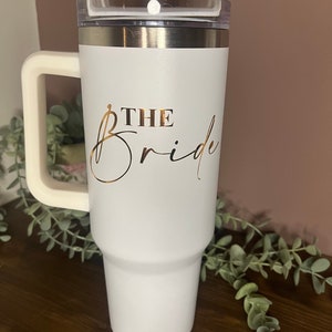 Bridal Party Travel Mug | Bride Gift | Stanley Dupe Cold Cup / Tumbler | Bride / Hen / Wedding Travel Mug | Insulated Name Cup with Handle