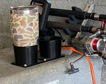 Universal Bolt-On Single/Double Cupholder, Integrated Mounting Flange