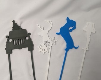 Winter Themed Stake Decoration (4 Pack)