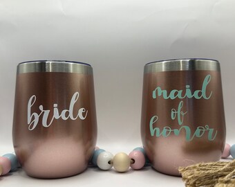 Personalized Wine Tumbler | Bridesmaid Gift |Bridesmaid Proposal | Personalized Wine Glasses | Custom Wine Glasses | Custom Wine Tumbler