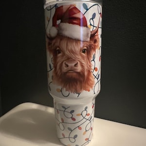 40oz Cow Christmas  Tumbler