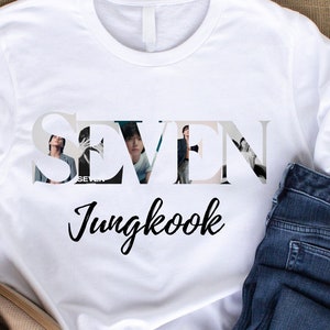 T-shirt Jungkook Seven | T-shirt inspiré de Jungkook | Seven by jungkook T-shirt| T-shirt inspiré des BTS | Produits dérivés Jungkook