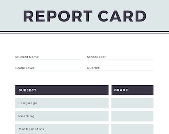 Report Card Etsy