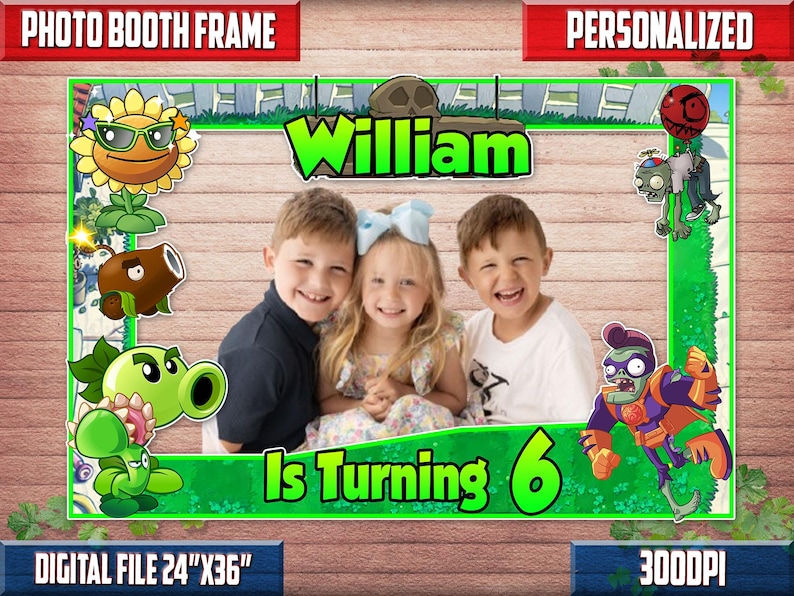 Printable Plants VS Zombies Photo Booth Frame, Plants VS Zombies ...