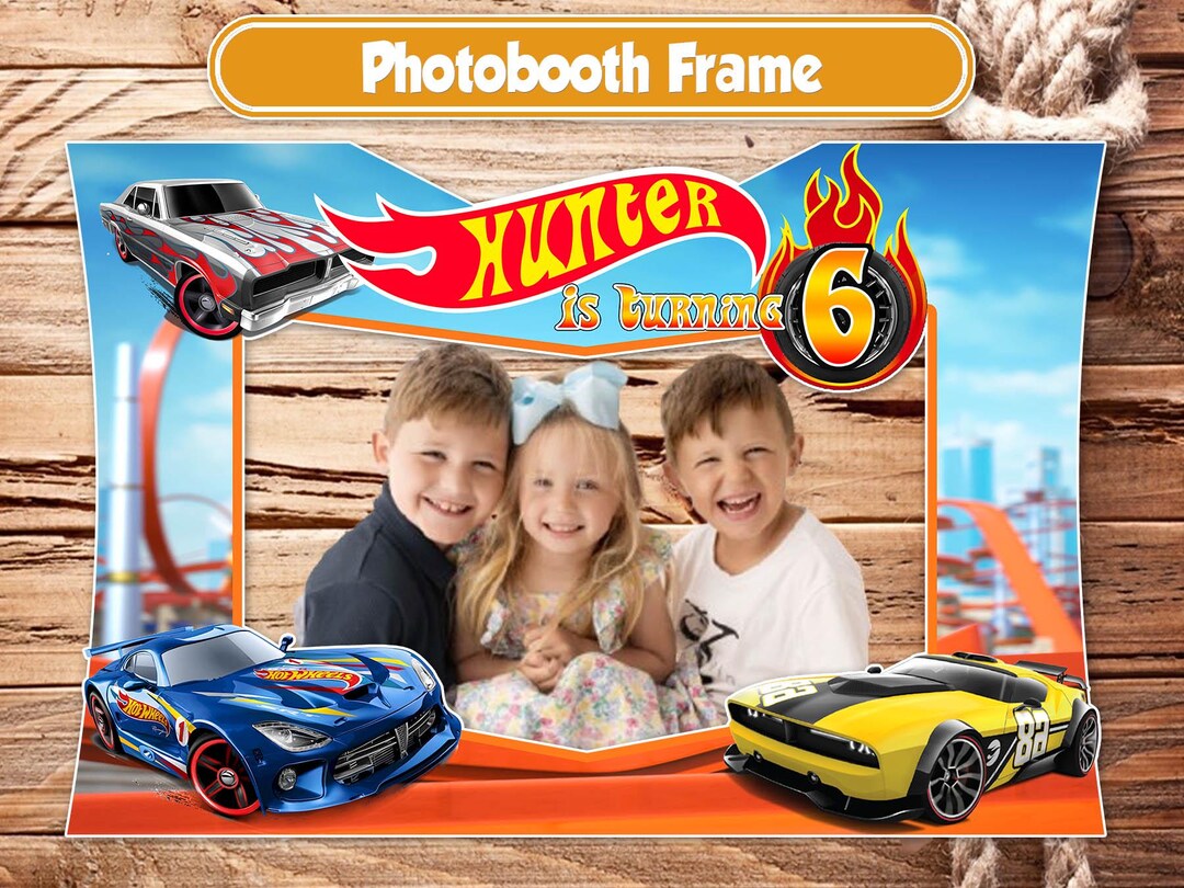 Kids Racing Cars Photo Booth Frame, Race Car Personalized Photobooth ...