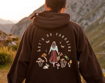 Fairy Grunge Goblincore Hoodie Mushroom Hoodie Cottagecore Hoodie Frog Hoodie Mushroom Sweatshirt Forestcore Clothing Goblincore Clothing