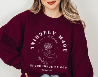 Sudadera cristiana Sudadera de Jesús Sudadera de Cristo Ropa de Jesús Sudadera de versículo bíblico Sudadera de Yeshua Merch cristiana Cuello redondo de Jesús