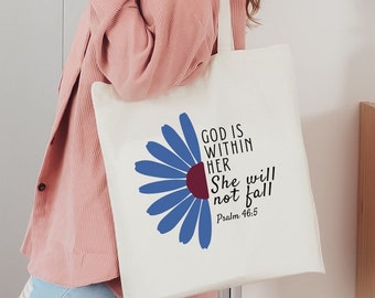 Tote di Gesù Borsa di tote cristiana Borsa di tote di Gesù Borsa di tote di fiori Abbigliamento di Gesù Tote di girasole Abbigliamento cristiano Borsa di tela di regali cristiani