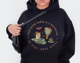 Fairy Grunge Goblincore Hoodie Frog Hoodie Moth Hoodie Grunge Hoodie Goblincore Clothing Cottagecore Sweater Aesthetic Hoodie