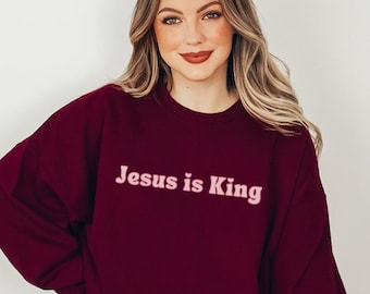 Sudadera Jesús es Rey Sudadera Jesús es Rey Sudadera cristiana Ropa cristiana Merchandising cristiano Ropa de Jesús Sudadera de Jesús