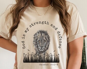 Lion Shirt Bible Verse Shirt Christian Merch Faith Based Shirt Trust In The Lord Catholic TShirt Worship Shirt Jesus Apparel Jesus Is King