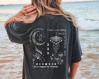 Angel Number Shirt Mushroom Shirt Moth Shirt Manifest Shirt 222 Angel Number Mystical Shirt Cottage Core Shirt Dark Academia Shirt