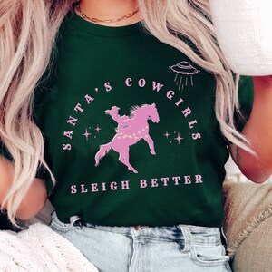 Yeehaw Shirt Christmas Shirt Horse Shirt Disco Cowgirl Space Cowgirl Cosmic Cowgirl Pink Christmas Shirt Midwest Shirt Equestrian Shirt