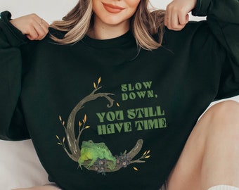 Frog Sweatshirt Frog Sweater Cottagecore Sweater Cottagecore Clothes Goblincore Sweater Goblincore Clothing Frog And Toad Sweatshirt