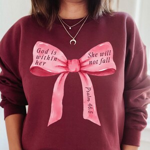 Bow Sweatshirt Coquette Sweatshirt Christian Crewneck Catholic Clothes Coquette Clothes Coquette Clothing Christian Merch Christian Apparel