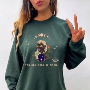 Fairy Grunge Fairy Grunge Clothing Goblincore Sweater Moon Sweatshirt Moth Sweatshirt Moon Phase Sweatshirt Goblincore Clothing Witchy Shirt