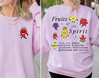Sudadera de fresas, suéter de fresas, Frutos del Espíritu, Camiseta cristiana retro, Sudadera cristiana, Merchandising cristiano, Ropa urbana cristiana