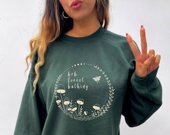 Sudadera de hongo Suéter de hongo Suéter Goblincore Suéter Polilla Sudadera Sudadera Luna Sudadera Champiñón Ropa de hongo Suéter de polilla Ropa de duende
