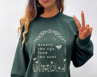 Mushroom Sweatshirt Moth Sweatshirt Goblincore Sweater Cottagecore Sweatshirt Evil Eye Shirt Mystical Shirt Mushroom Clothing Fairy Grunge