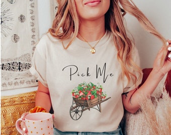 Erdbeer Shirt Erdbeere T Shirt Retro Shirt Obst Shirt Cottagecore Shirt Erdbeere Top Vintage Shirt Gärtner Shirt Obst T Shirt