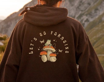 Felpa con cappuccio a rana Fungo Felpa con cappuccio Cottagecore Felpa con cappuccio Butterfly Felpa con cappuccio Goblincore Felpa con cappuccio Maglione rana Falena Maglione Estetica Felpa con cappuccio Felpa con cappuccio alla moda