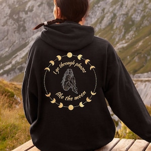 Moon Hoodie Moon Phase Hoodie Mystical Hoodie Aesthetic Hoodie Witchy Hoodie Celestial Hoodie Sun And Moon Hoodie Moon Sweatshirt