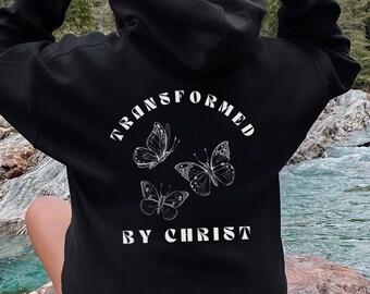 Jesus Hoodie Christian Hoodie Butterfly Hoodie Butterfly Sweatshirt Christian Merch Spiritual Hoodie Jesus Apparel Christian Streetwear
