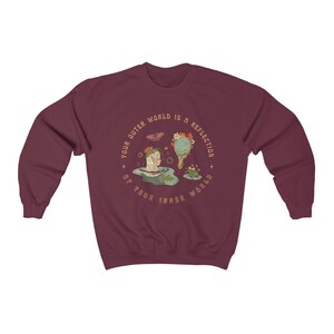 Grunge Fairycore Frog Sweatshirt Fairycore Clothing Moth Sweatshirt Cottagecore Clothes Witchy Clothes Goblincore Clothing Growth Mindset image 9