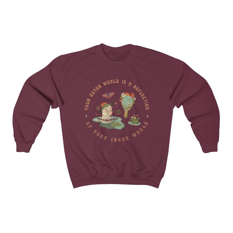 Grunge Fairycore Frog Sweatshirt Fairycore Clothing Moth Sweatshirt Cottagecore Clothes Witchy Clothes Goblincore Clothing Growth Mindset image 9