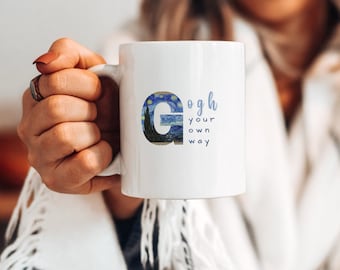 Vincent Van Gogh Mug, Van Gogh Painting Art Print, Starry Night, Post Impressionist, Art Teacher Aesthetic, Funny Coffee Mug