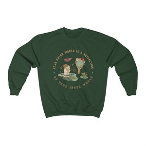 Grunge Fairycore Frog Sweatshirt Fairycore Clothing Moth Sweatshirt Cottagecore Clothes Witchy Clothes Goblincore Clothing Growth Mindset image 7
