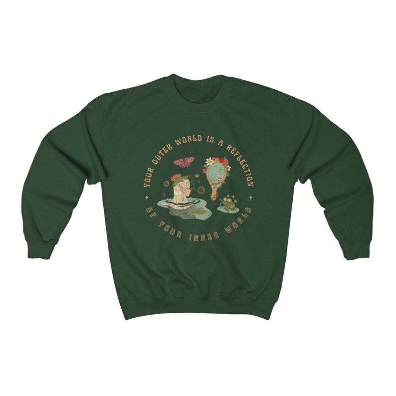 Grunge Fairycore Frog Sweatshirt Fairycore Clothing Moth Sweatshirt Cottagecore Clothes Witchy Clothes Goblincore Clothing Growth Mindset image 7