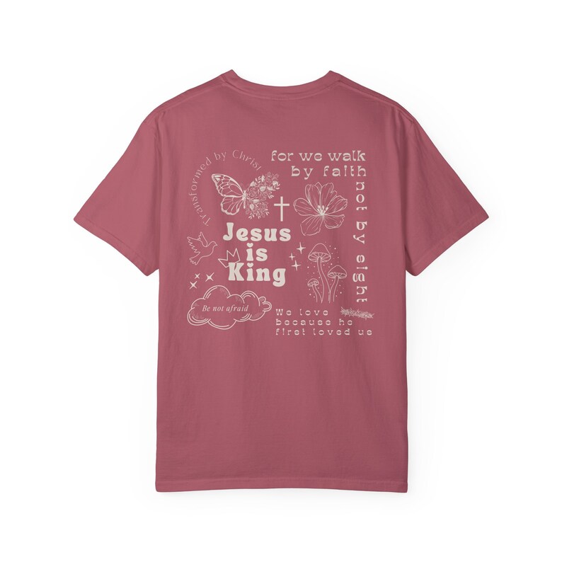Jesus ist König Shirt Tochter des König-Pilz-Shirt Glaube basiert Shirt Schmetterling Shirt Anbetung Cottagecore Shirt Christian Merch gemacht Bild 6