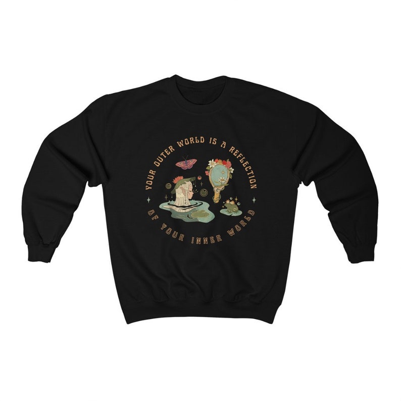 Grunge Fairycore Frog Sweatshirt Fairycore Clothing Moth Sweatshirt Cottagecore Clothes Witchy Clothes Goblincore Clothing Growth Mindset image 8