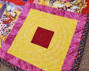 Handmade Modern Quilt, 57 X 57 Inches, Gender Neutral