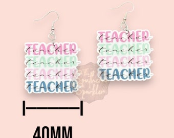 Lightweight Teacher Earrings • Pencil Earrings • Teacher Gift • Teacher appreciation • Present • Pastel Earrings • Colorful Teacher Earring