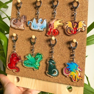 Jade Winglet Keychains (2-2.5inch Acrylic Charms, Wings of Fire)