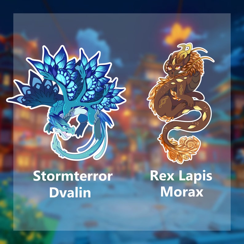 Genshin Dragons Keychains dvalinstormterror, Moraxrex Lapis Etsy